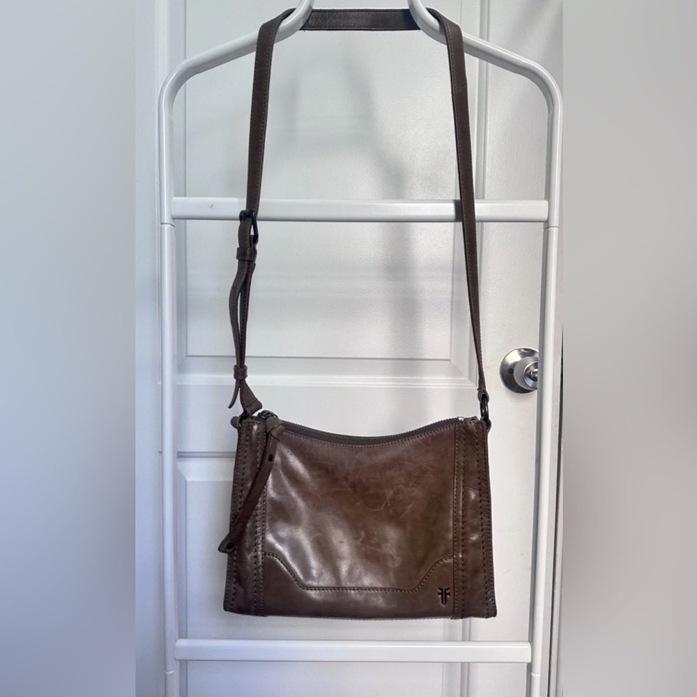 Frye Melissa Crossbody Bag Purse Leather Olive Green Adjustable Strap